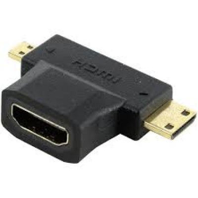 Переходник адаптер 5bites HH1805FM-T HDMI F -> micro+miniHDMI M