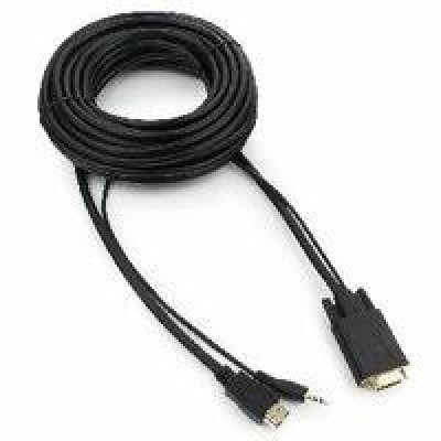 Кабель-адаптер HDMI (M) - VGA Cablexpert A-HDMI-VGA-03-10M, 19M 15M + 3.5Jack, 10м
