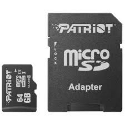 Карта памяти Micro SDXC 64GB Patriot LX V10 Series UHS-I (Class 10) + адаптер (PSF64GLX11MCX)