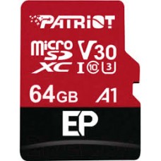 Карта памяти Micro SDXC  64GB Patriot EP Series UHS-I U3 V30 A1 (PEF64GEP31MCX)