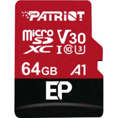 Карта памяти Micro SDXC  64GB Patriot EP Series UHS-I U3 V30 A1 (PEF64GEP31MCX)